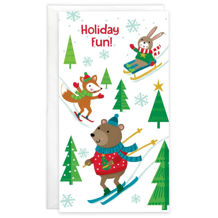 Money Gift Card Holder - Animal Winter Fun for wholesale by GINA B DESIGNS