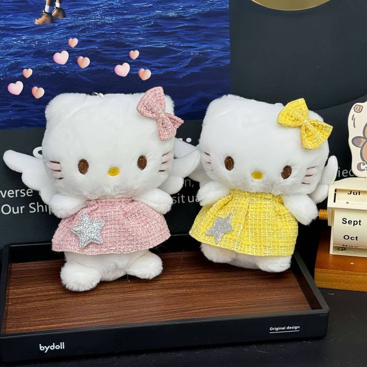 Engel Kat Pluche Sleutelhanger Schattige Kat Tas Bedel voor wholesale door The Find Peaks