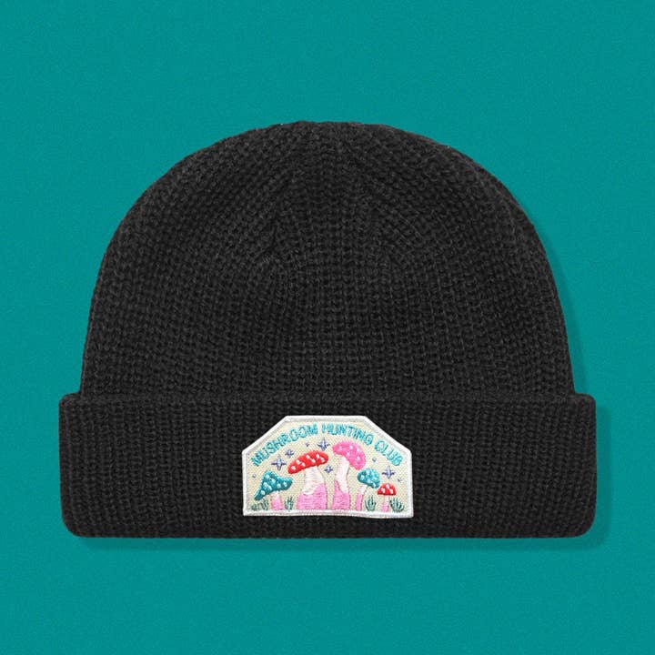 Mushroom Hunting Club Fisherman's Beanie for wholesale by The Space Bureau