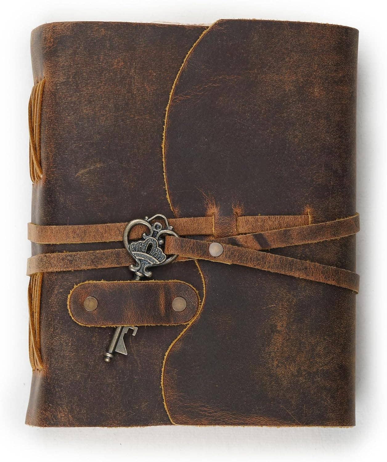 Tuzech Leather - Vente Journal intime - Journal Vintage Rétro Carnet de Voyage un Cahier en Papier Fait Main Exclusif avec Clé Livre Relié en Cuir des Ombres Hocus Pocus pour Homme et Femme1