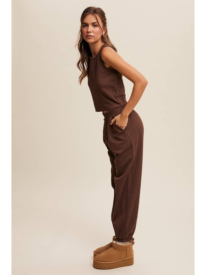 Listicle - Wholesale Lounge Set - Women's - Ribbed Knit Tank & Jogger Set