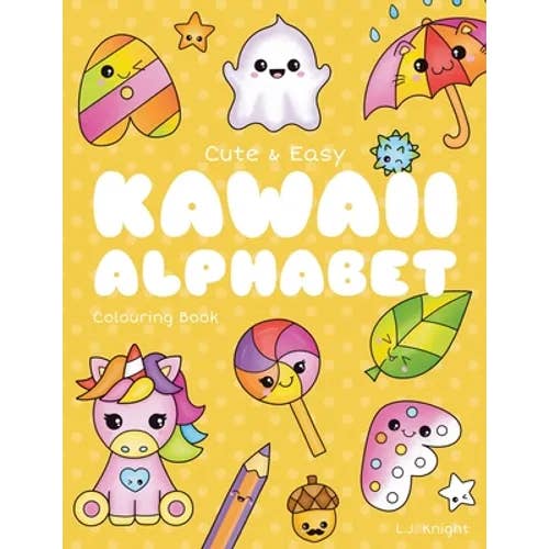 Books by splitShops - Wholesale Book - Adult - Cute and Easy Kawaii Alphabet Colouring Book: 26 Fun and Relaxing Colouring Pages for All Ages - Paperback