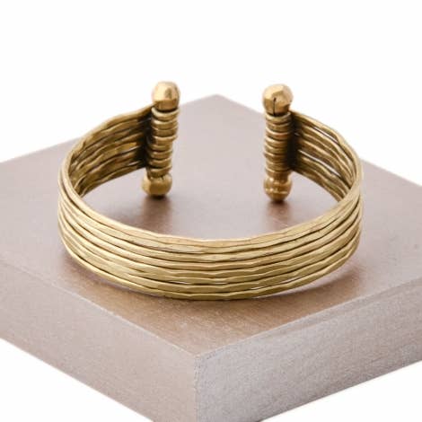 Pink House Imports - Wholesale Cuff Bracelet - Hammered Metal Cuff Bracelet