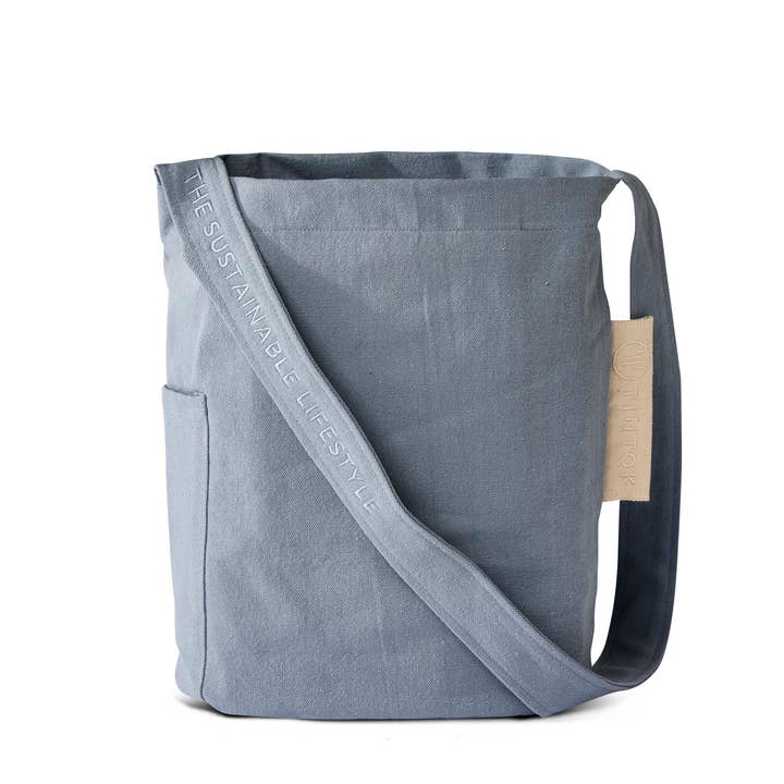 Tintok - Wholesale Crossbody Bag - Unisex - Mira Canvas Bag - Ashley Blue 100% organic cotton3