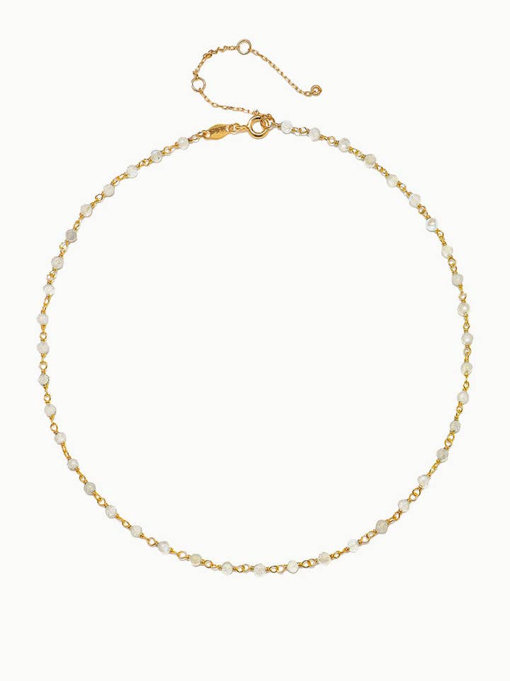 Collana a catena a maglie con perline in pietra di luna Sivalya per la vendita all'ingrosso da parte di Sivalya