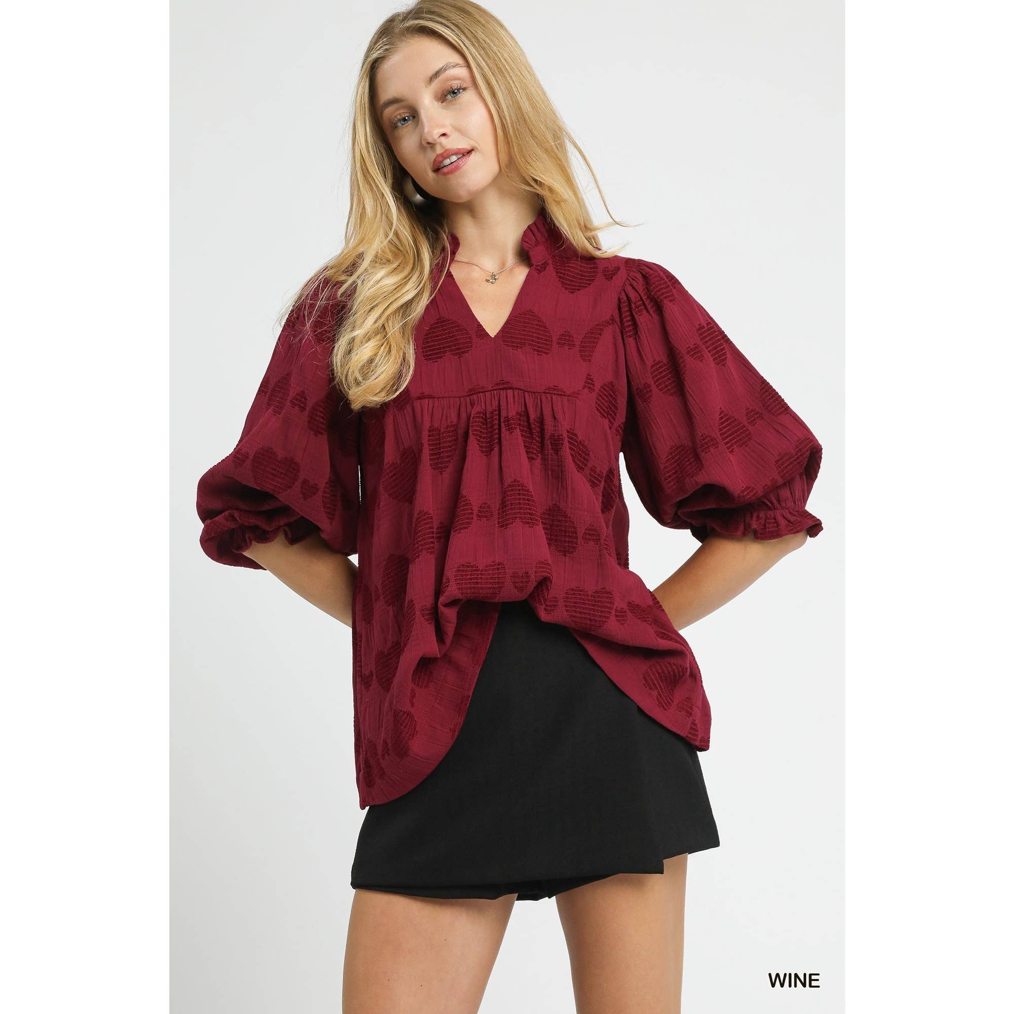 STYLE USA – Engroshandel Tunika - Dame – Hjerte Jacquard Top7