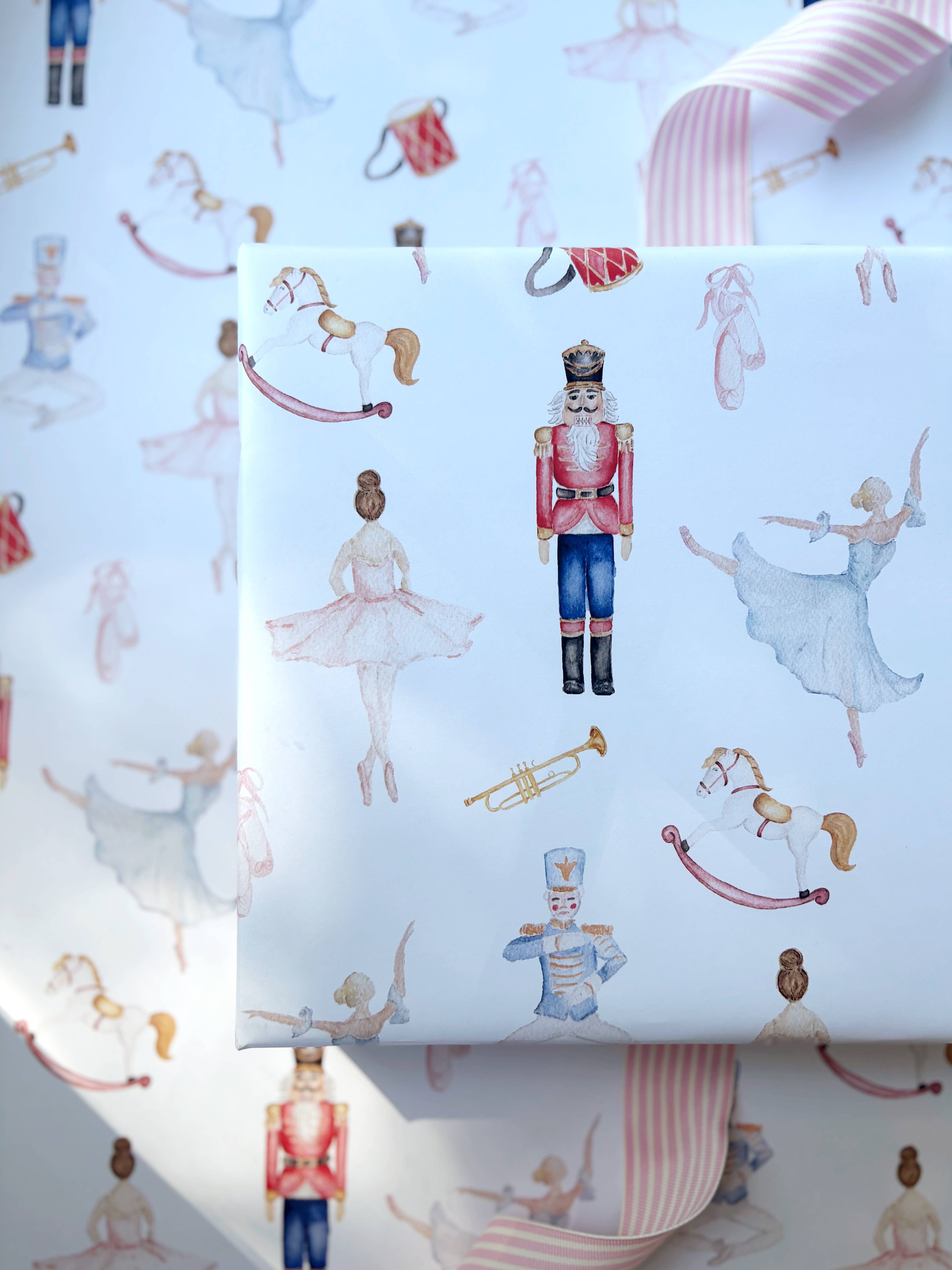 Rebecca Green Design - Wholesale Wrapping Paper Roll - Holiday Nutcracker Gift Wrap - 5 Sheets/Roll1