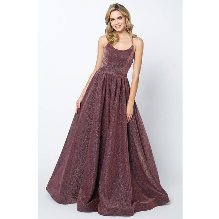 Juliet - Wholesale Gown - Women's - CRISS CROSS BACK BALL GOWN STYLE GLITTER PROM DRESS3