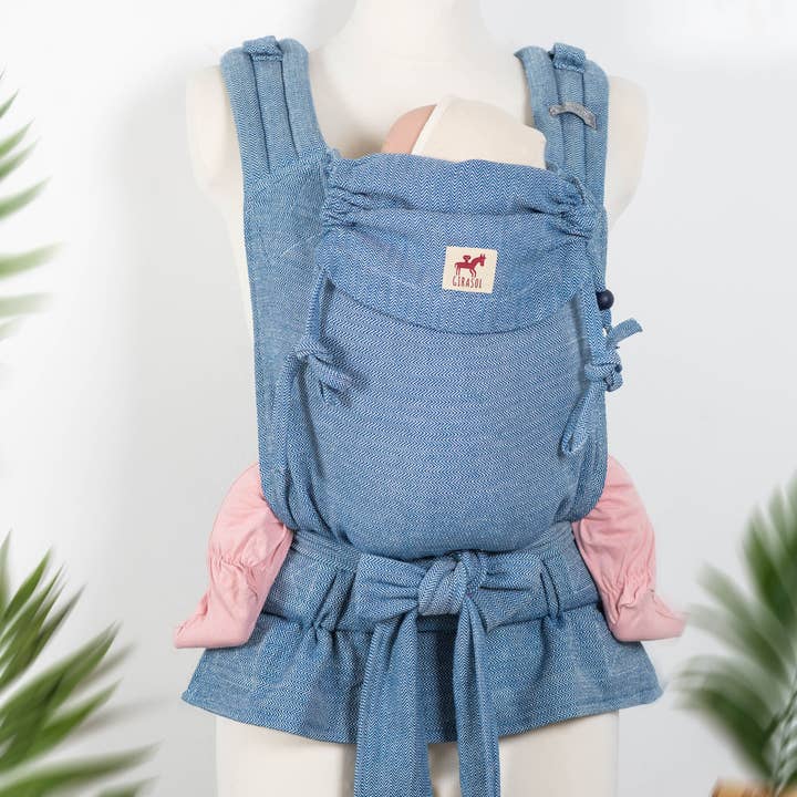 Girasol - Wholesale Baby Carrier - MySol Blue Tweed baby carrier - recycled cotton, sustainable