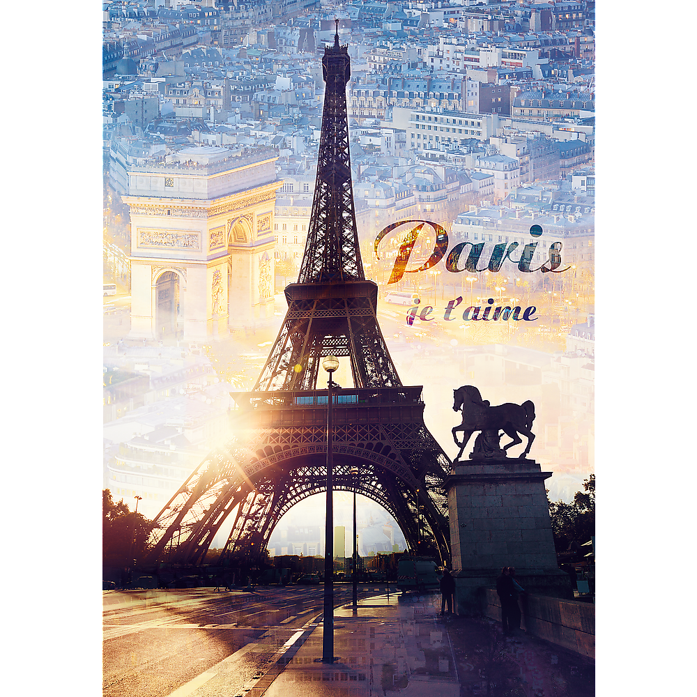 CASTORLAND by Bridge Toys – wholesale Puzzle – Adult – 1000 Piece Jigsaw Puzzles, Paris at Dawn Puzzle, France, Puzzle of The Eiffel Tower, Arc De Triumph, Adult Puzzles, Trefl 103941