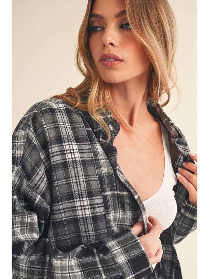 AEMI + CO - Wholesale Button Down Shirt - Women's - 845AN Noelle Flannel Shirt6