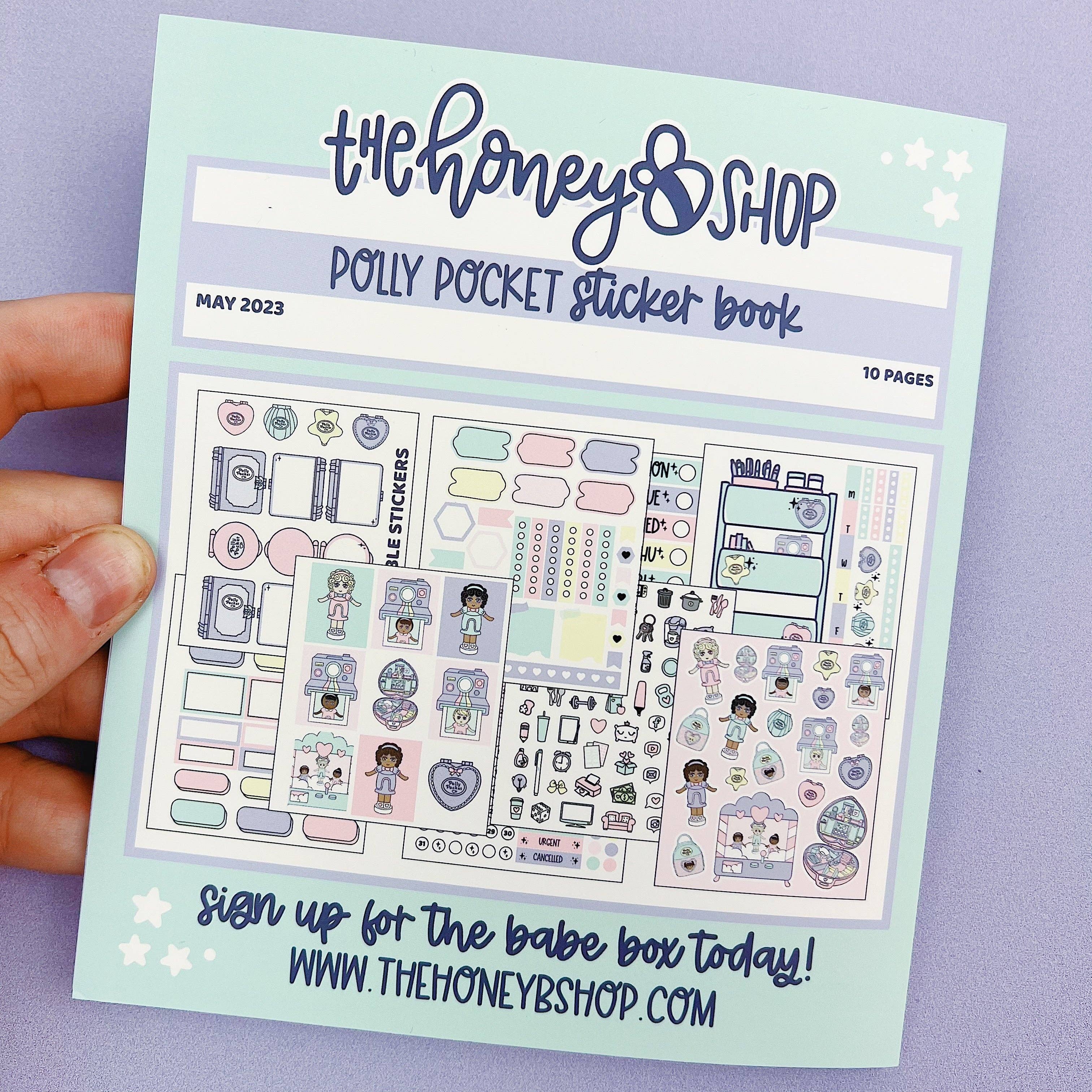 The HoneyBShop - Wholesale Sticker - Polly Pocket Sticker Book | Matte Sticker Paper | 10 Pages | Holographic Foiled12