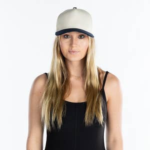 Funky Junque - Wholesale Baseball Cap - Unisex - Two Tone Vintage Snapback Hat - Navy/Beige
