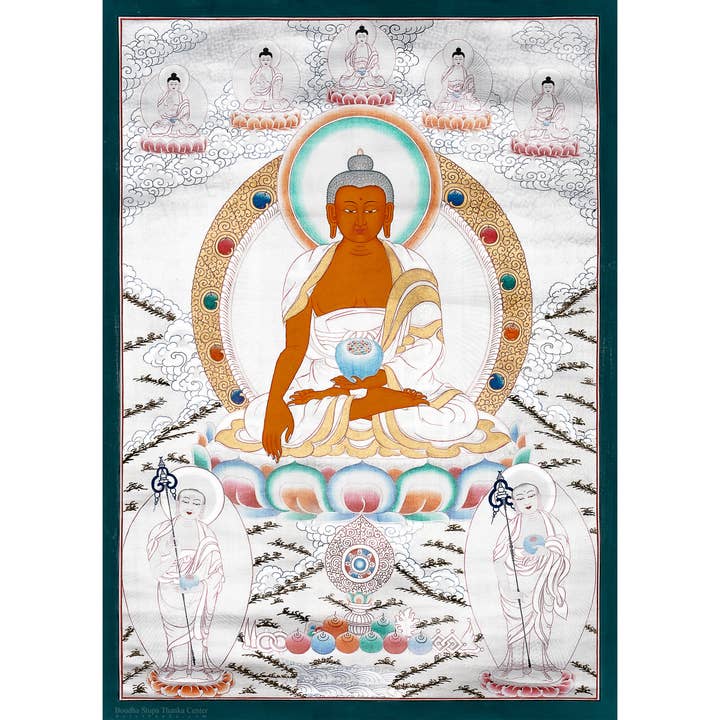 Hellig Shakyamuni Buddha Thangka – Visdom og Ro for engroshandel hos Boudha Stupa Thanka Centre
