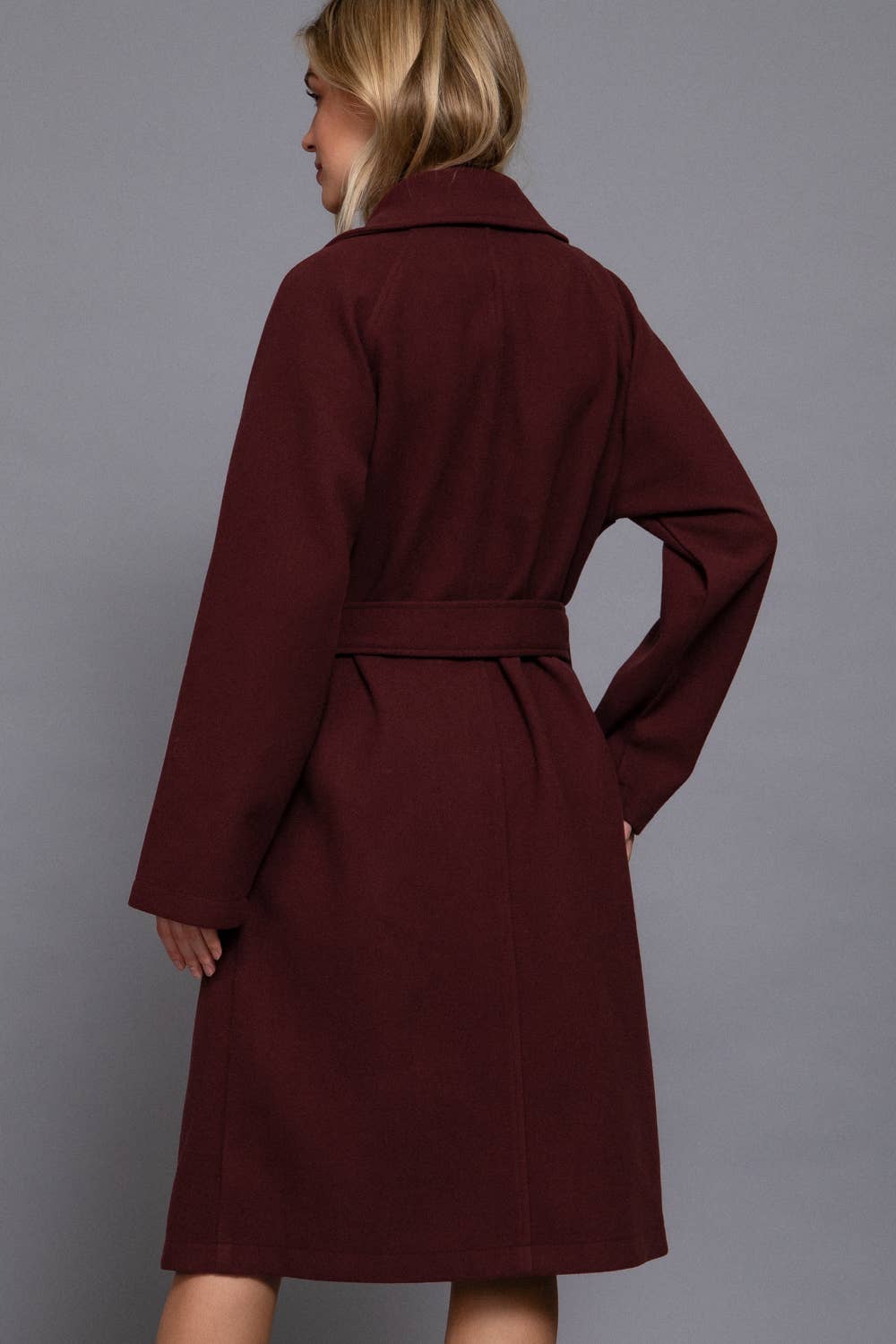 Active Basic | Active USA - Wholesale Trench Coat - Women's - Long Sleeve Double Breasted Button Soft Felt Trench Coat6