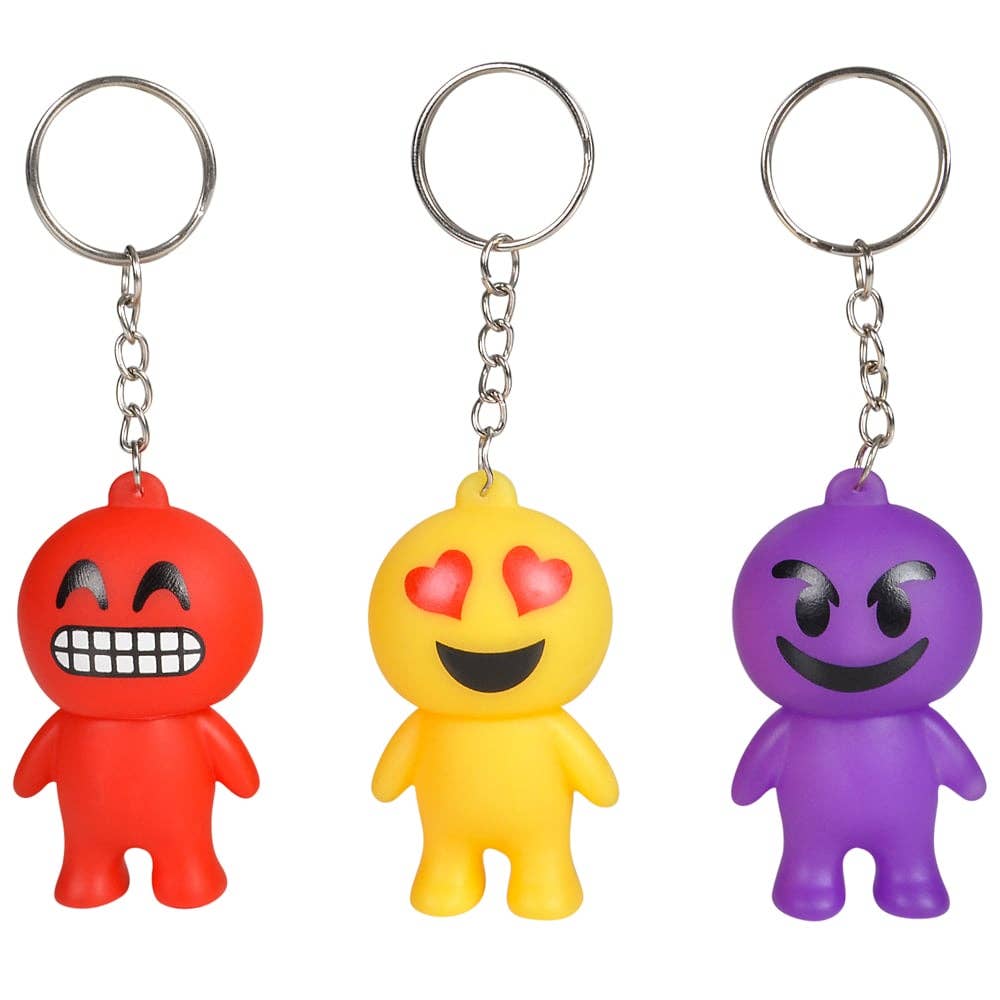 La Luna Bella - Toys - Wholesale Keychain - Kids - 2.5" EMOTICON GUY KEYCHAIN LLB Keychain2