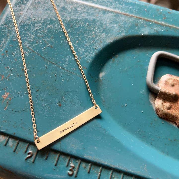 Grey Theory Mill - Wholesale Pendant/Charm Necklace - Custom Stamped Bar Necklace **NEW CHAIN**