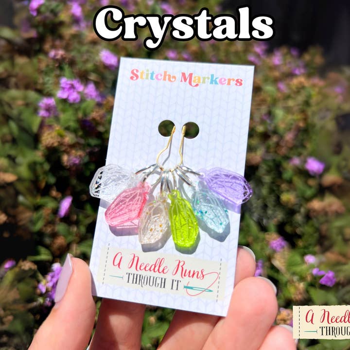 Crystals - Stitch Markers (set of 6) for wholesale by A Needle Runs Through It