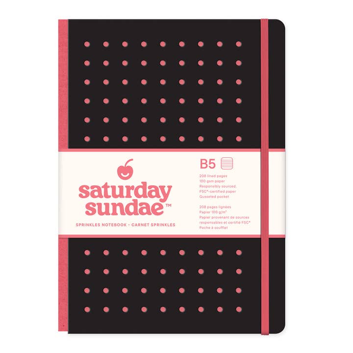 Black Cherry B5 Sprinkles Notebook for wholesale by Saturday Sundae