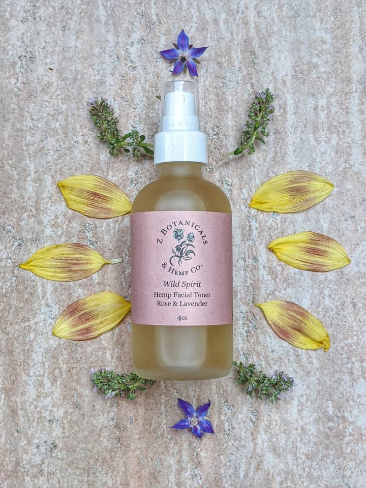 Wild Spirit- Hemp Facial Toner, Rose & Lavender for wholesale by Z Botanicals & Hemp Co.