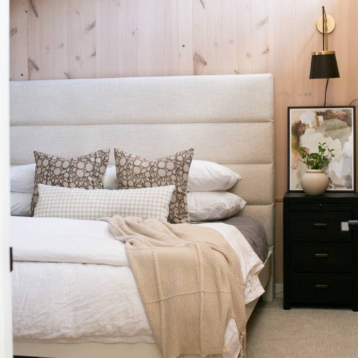 Linen & James - Wholesale Throw pillow cover - Roe | Ivory Tan Gingham Pillow Cover5