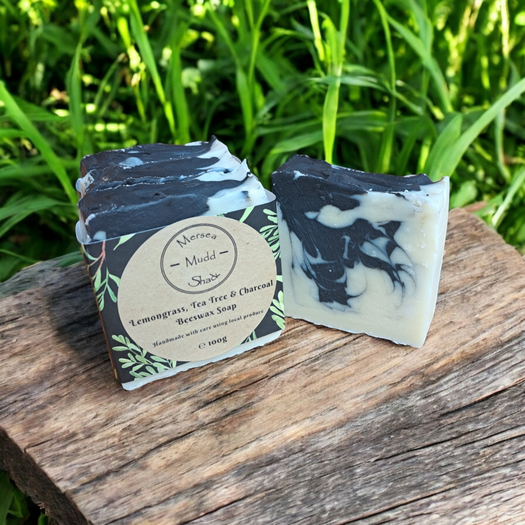 Mersea Mudd Shack Ltd – wholesale Bar Soap – Lemongrass, Tea Tree & Charcoal Beeswax Soap 100g3