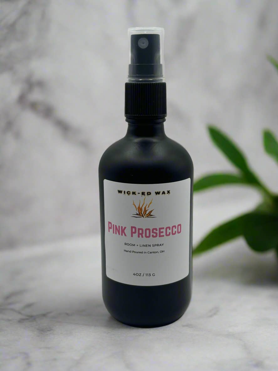 Wick-ed Wax Candles – wholesale Air freshener – Pink Prosecco 4 oz Room + Linen Spray - Champagne Toast