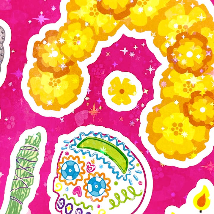 Ex-Voto Design - Wholesale Sticker - DIA DE LOS MUERTOS Sticker Sheet1