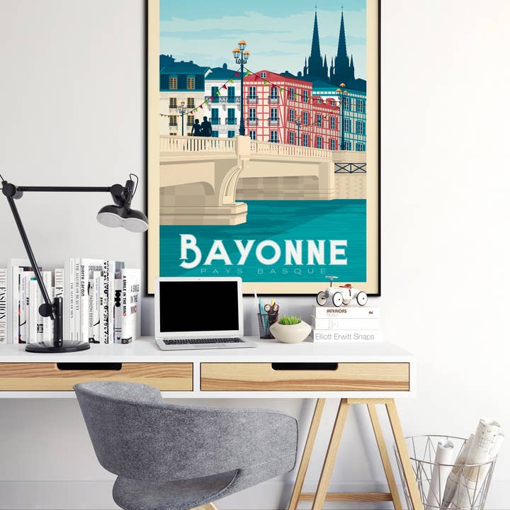 Olahoop Travel Posters - Wholesale Poster - Bayonne Basque Country - France travel poster7