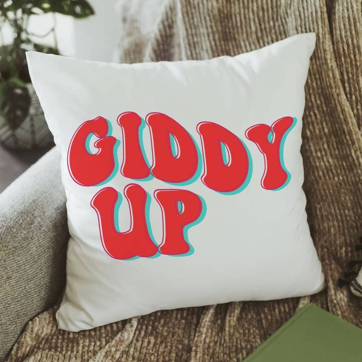 Retro giddy up pillow cover for wholesale by Capable By Design