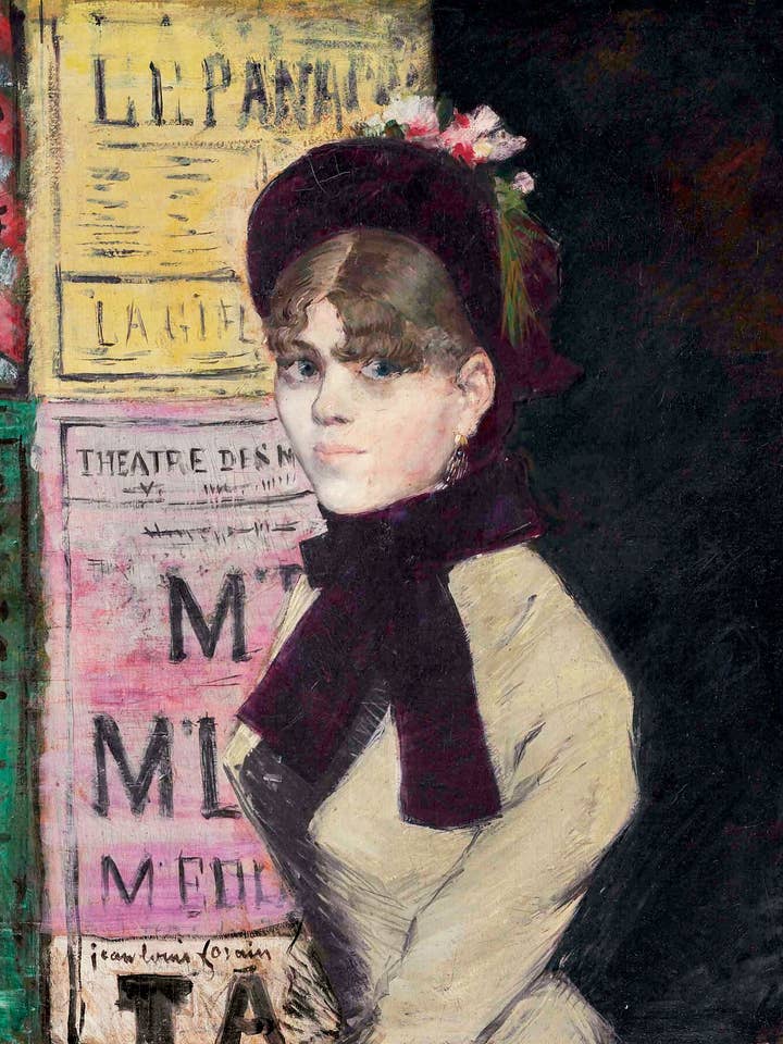 The Woman with the Posters by Jean-Louis Forain (1852-1931) - c.1983 for wholesale by Flashback Shop