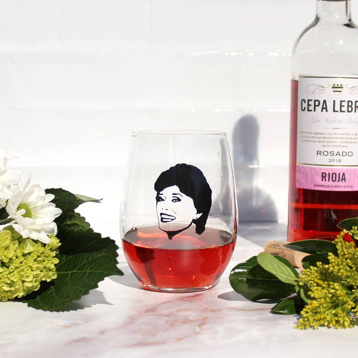 Guy Piper Handmade - Wholesale Wine Glass - Blanche Golden Girls Wine Glass1