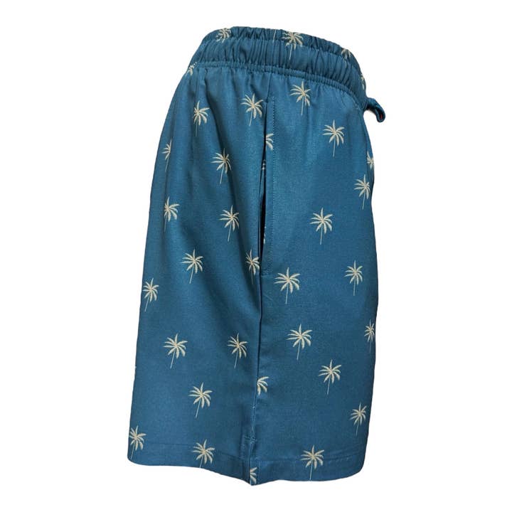 MARINA WEST SWIM - Wholesale Swim Shorts - Men's - Men's Swim Short-MP185_Tiny Palms on Teal