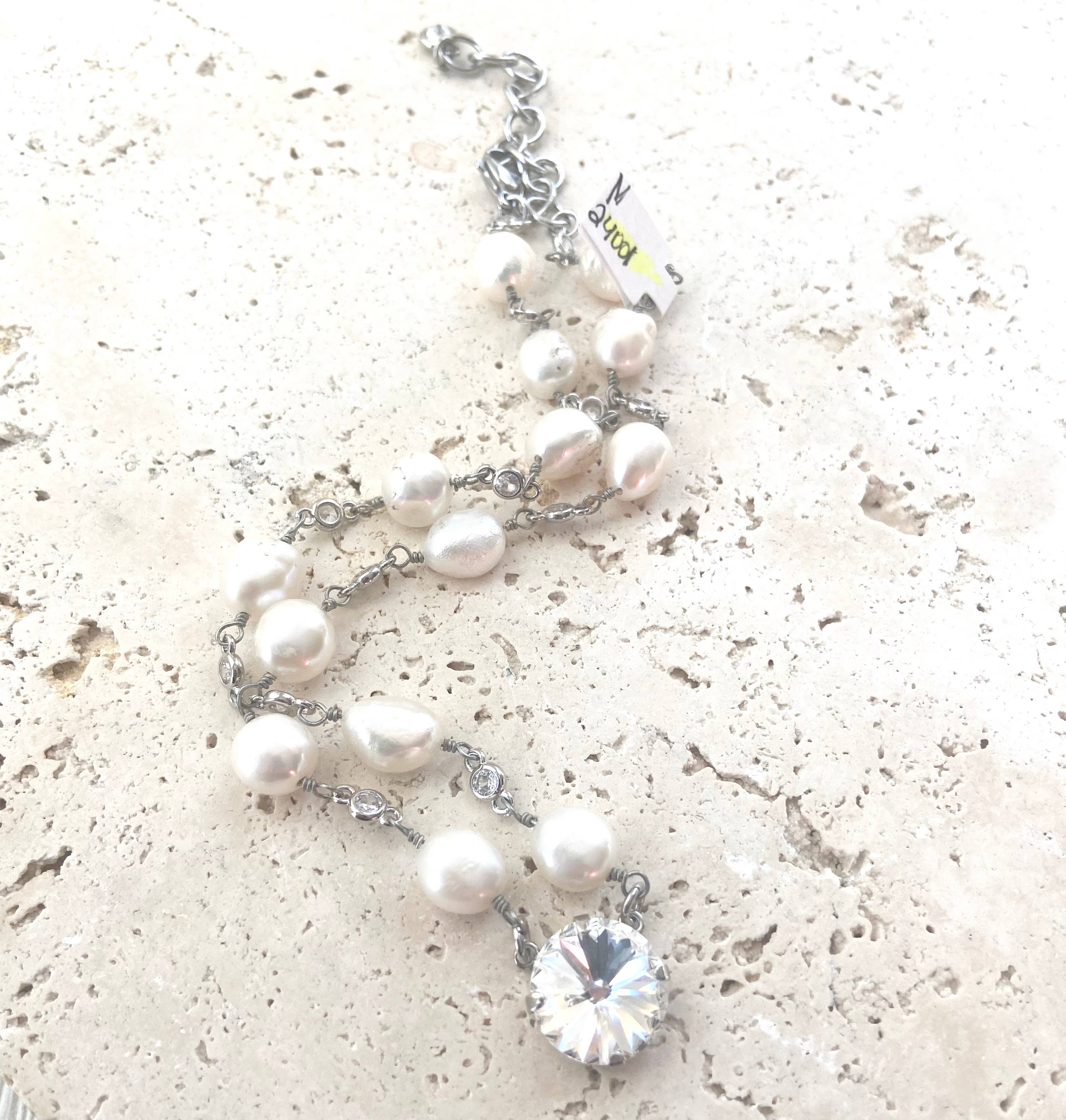 VB&CO Designs Handmade Jewelry - Wholesale Beaded/Pearl Necklace - Pearl single necklace Swarovski boutique3