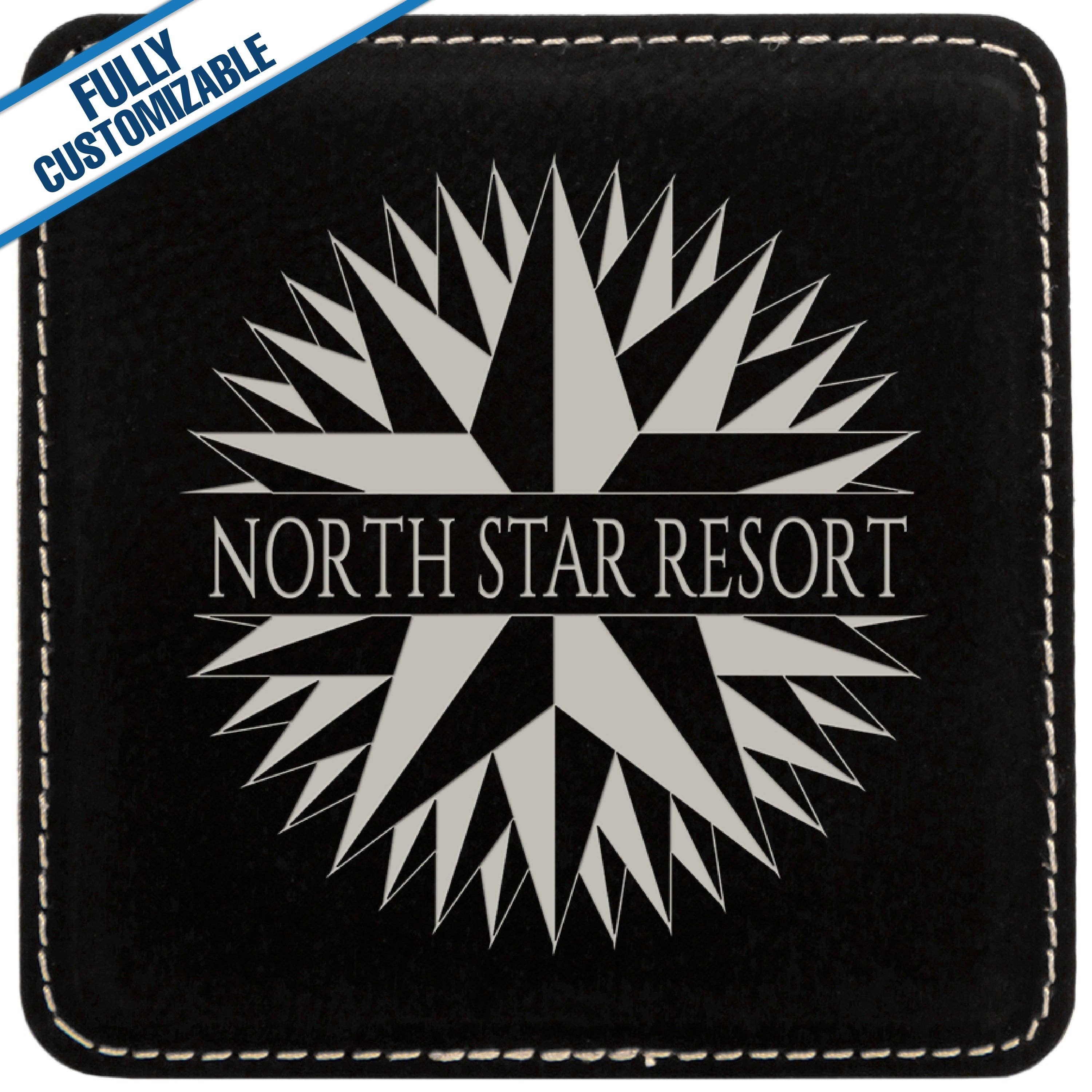 GiftWorksPlus - Wholesale Coasters - Engraved Leatherette Square Coasters - Fully Customizable7