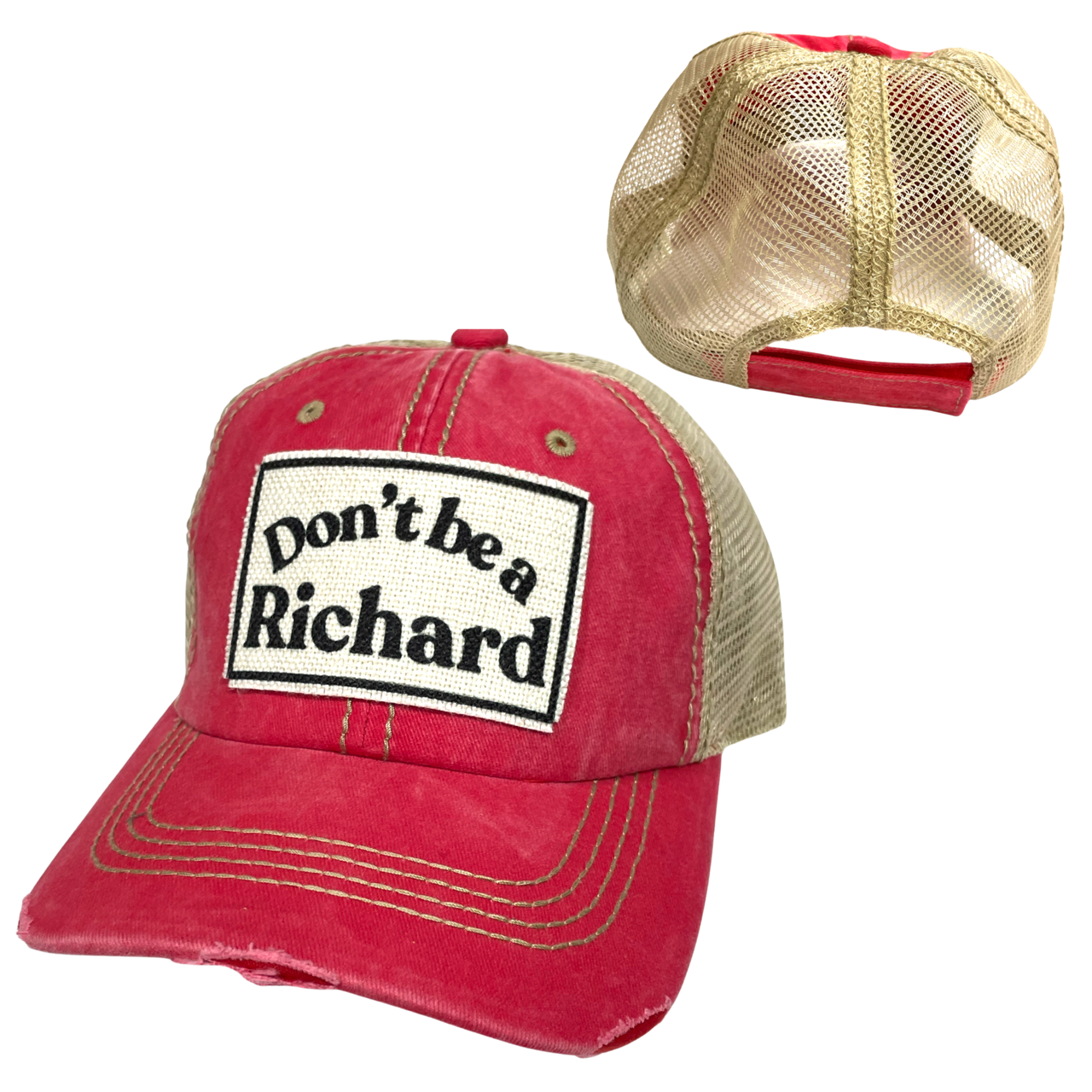 dkhandmade - Vente Casquette de camionneur – unisexe - CASQUETTE DE BASEBALL DON'T BE A RICHARD | CHAPEAU UNISEXE | EFFET VIEILLI5