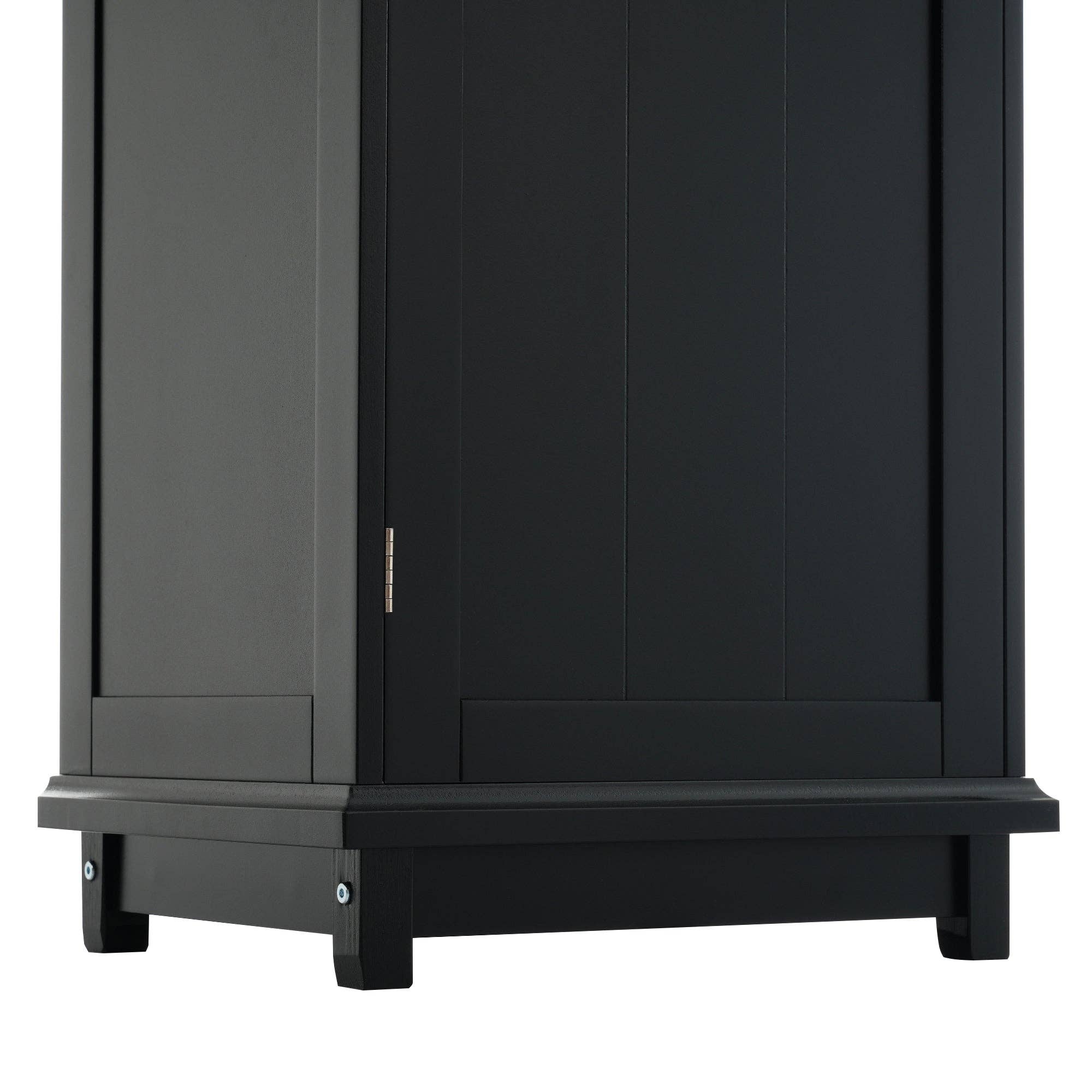 Orange County Decor - Wholesale Cabinet - 63" Tall Bathroom Storage Cabinet With Glass Doors, Free Standing, Two Drawers, And Adjustable Shelves, Mdf Board, Painted Black Perfect For Displaying Your Favorite Items 2 Black 2 4 Adjustable19