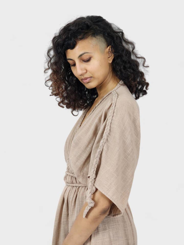 Sacred Ceremony - Wholesale Dress - Women's - Dusty Rose Organic Cotton Rope Goddess Maxi Dress13