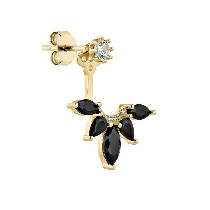 EarCandy Jewelry - Wholesale Single Earring - LONDON BLACKS EAR JACKET EARRING2