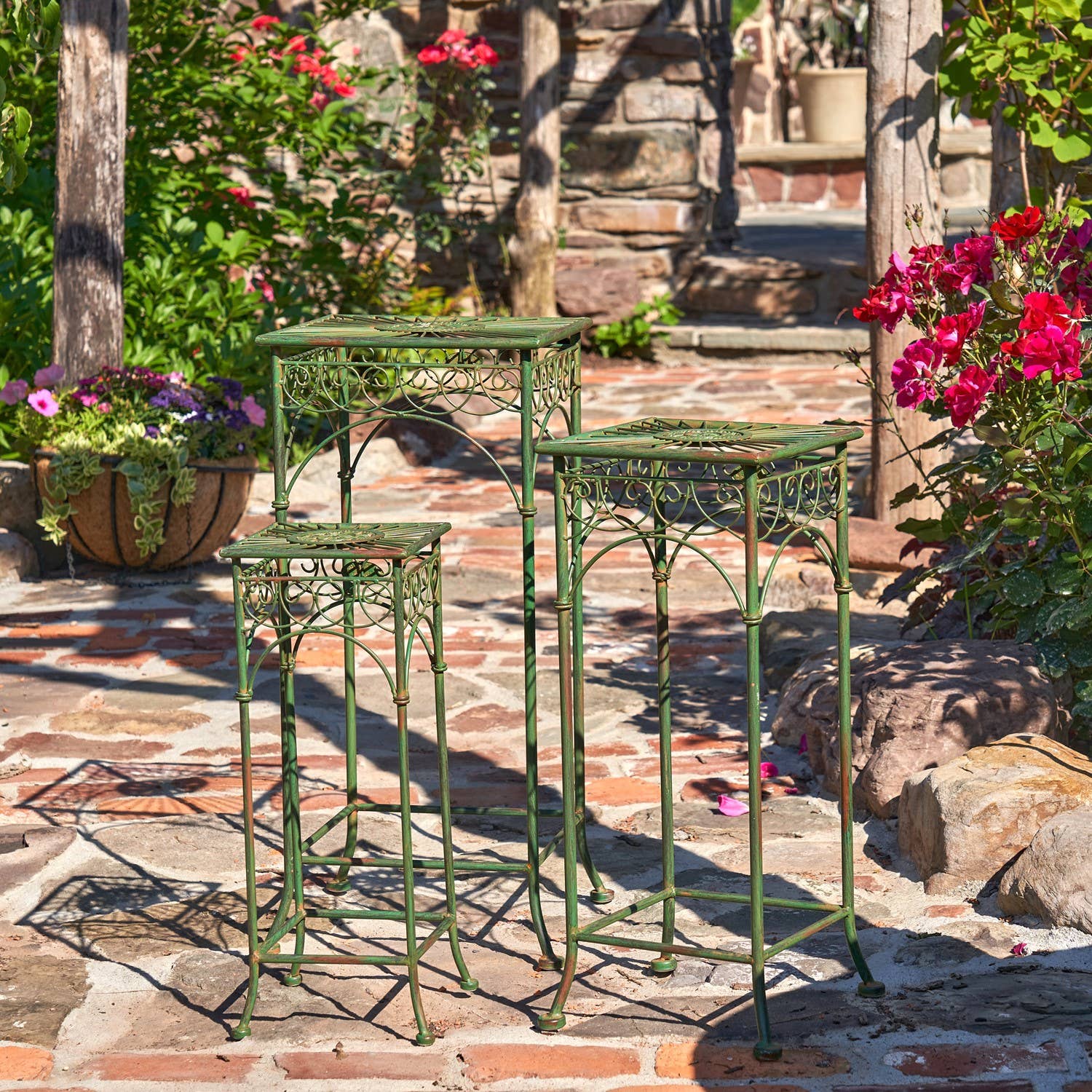 Zaer Ltd. International - Wholesale Plant Pot Stand - Copenhagen 1843 Square Plant Stand Tables - 3PC/Set -Options20