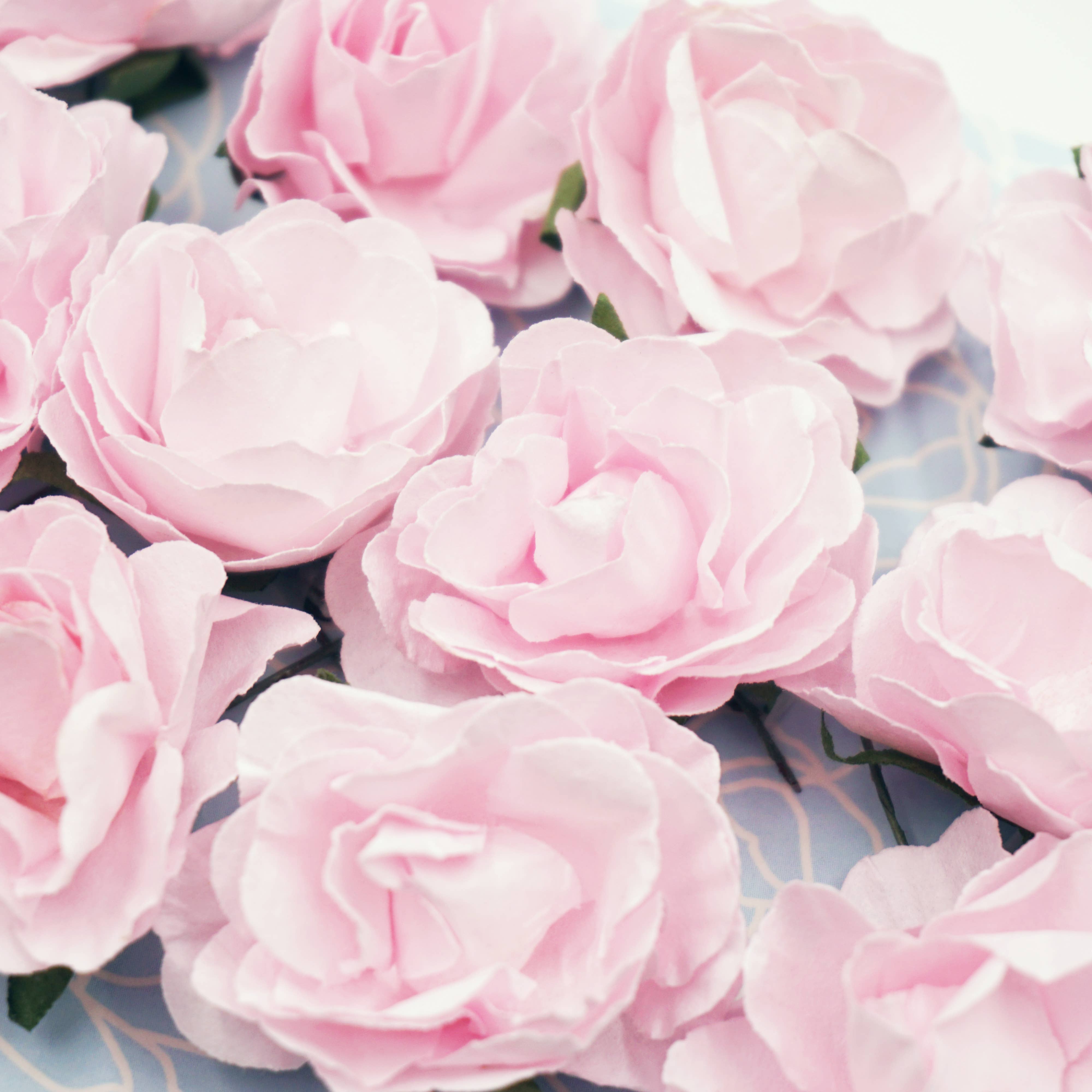 Angels Craft - Wholesale Artificial Flowers - Paper Flowers (Roses) with wire, 12-ct 1.57"7