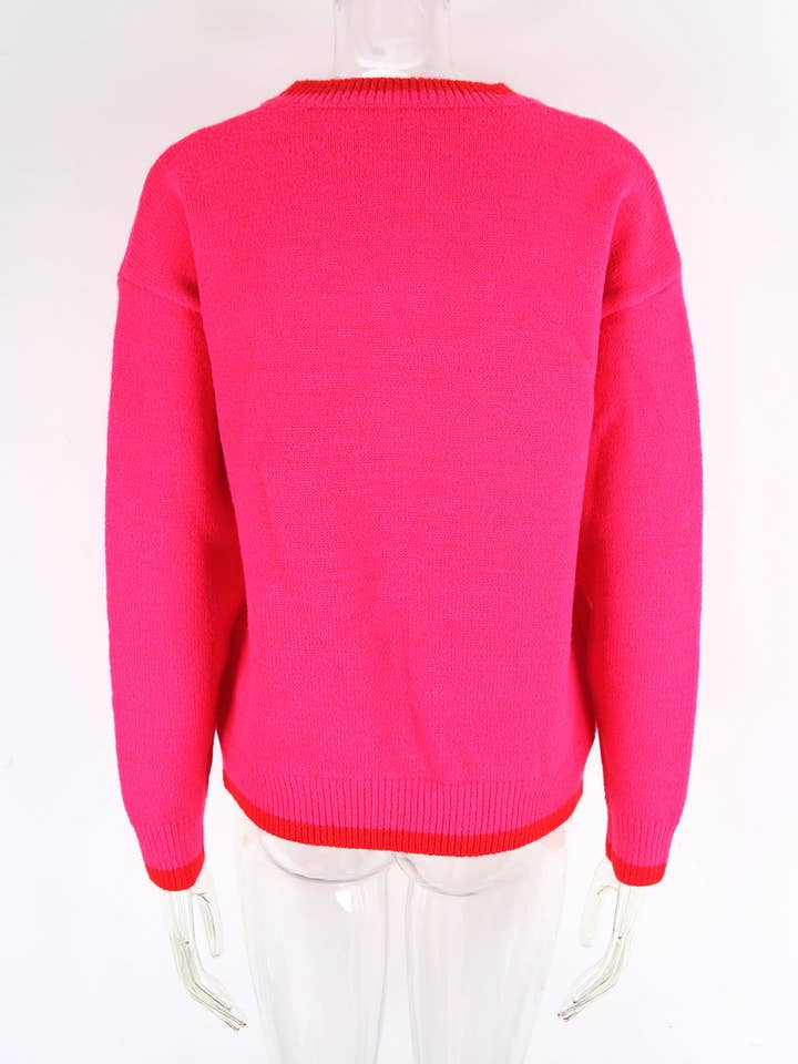 Hope & Sunshine - Wholesale Knit Sweater - Women's - Strawberry Graphic Pullover Sweater10