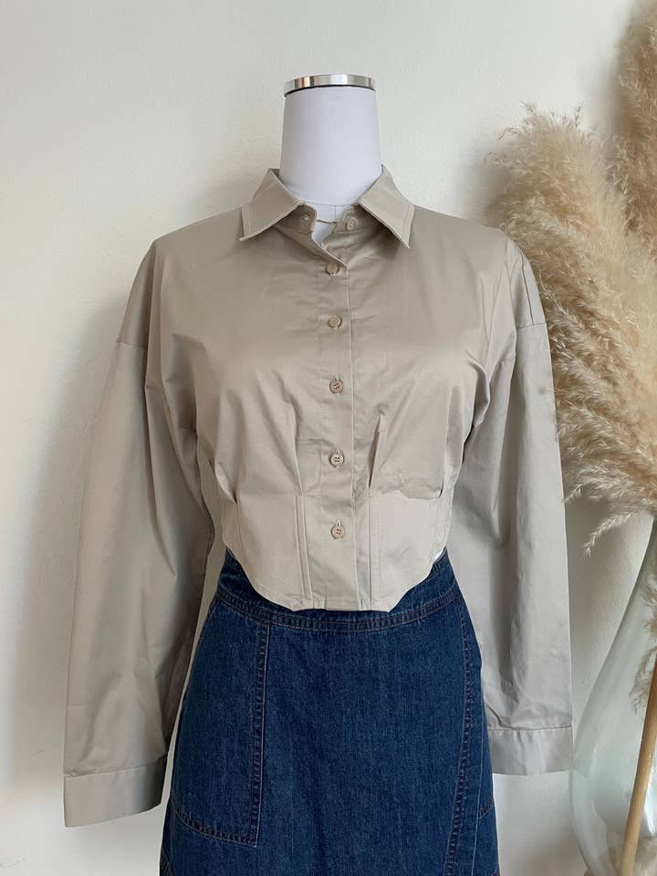 LONG SLEEVE CORSET SHIRT for wholesale by ACOA COLLECTION