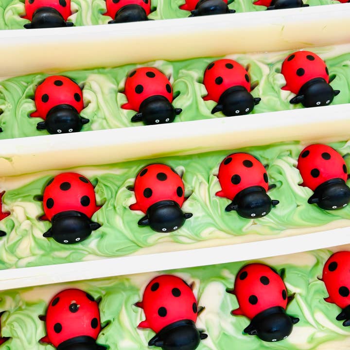 SARATOGA NATURAL BODY CARE LLC - Wholesale Bar Soap - Ladybug Handmade Soap Bar for Kids VEGAN COLD PROCESS