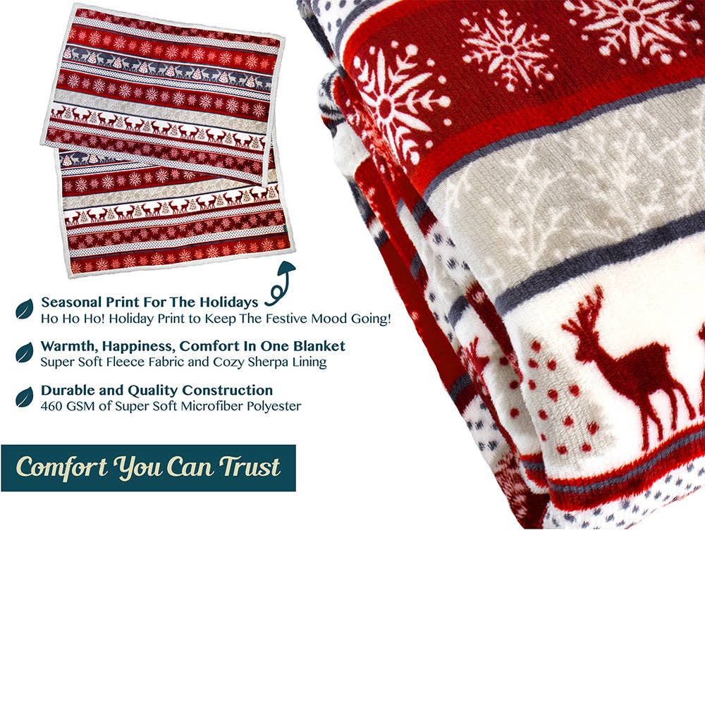 Pavilia - Vente Plaids - Plaid sherpa de Noël réversible35