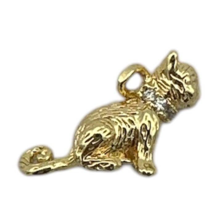 Kattecharm med CZ-halsbånd for engroshandel hos Parker J Jewelry & Charm Bar