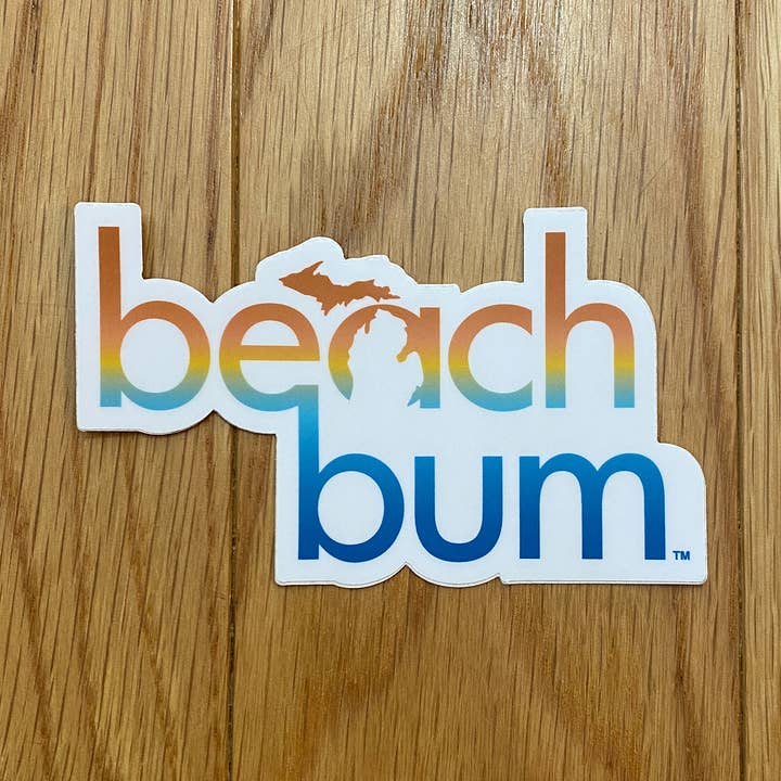 Beach Bum Michigan Custom Design decal sticker car laptop for wholesale by PORTCITEES