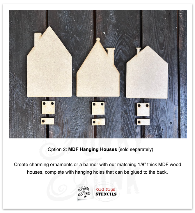 Muddaritaville Studio – wholesale Stencil/craft die – FJ169 Funky Junk's Old Sign Stencils Gingerbread Village stencil3