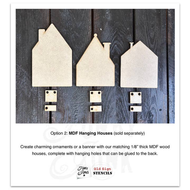 Muddaritaville Studio – wholesale Stencil/craft die – FJ169 Funky Junk's Old Sign Stencils Gingerbread Village stencil3