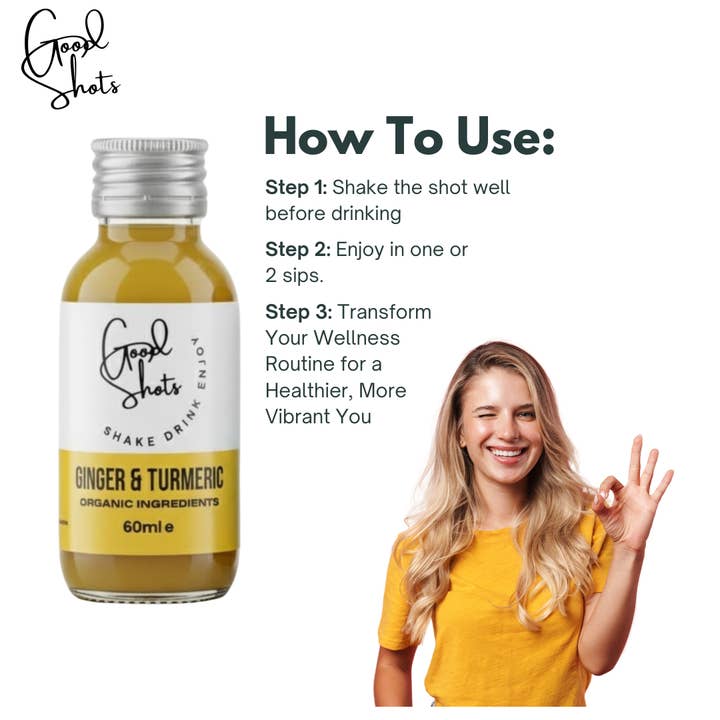 Good Shots - Wholesale Wellness Juice/Tonic - Ginger & Turmeric Box of 12 Health/Functional Shots/Juice 2